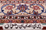 Ivory Isfahan Authentic Persian Hand Knotted Wool & Silk Area Rug - 4' 2" X 6' 3" - Golden Nile