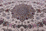 Ivory Isfahan Authentic Persian Hand Knotted Wool & Silk Area Rug - 4' 3" X 6' 7" - Golden Nile