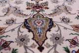 Ivory Isfahan Authentic Persian Hand Knotted Wool & Silk Area Rug - 4' 3" X 6' 7" - Golden Nile