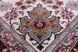 Ivory Isfahan Authentic Persian Hand Knotted Wool & Silk Area Rug - 4' 3" X 6' 7" - Golden Nile