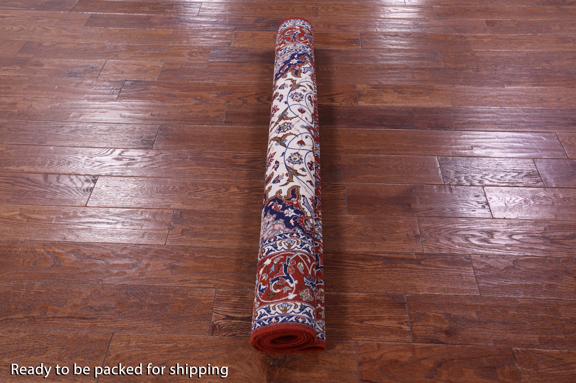 Ivory Isfahan Authentic Persian Hand Knotted Wool & Silk Area Rug - 4' 3" X 6' 8" - Golden Nile