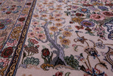 Ivory Isfahan Authentic Persian Hand Knotted Wool & Silk Area Rug - 5' 1" X 7' 8" - Golden Nile