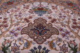 Ivory Isfahan Authentic Persian Hand Knotted Wool & Silk Area Rug - 5' 1" X 7' 8" - Golden Nile