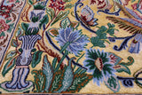 Gold Isfahan Authentic Persian Hand Knotted Wool & Silk Area Rug - 4' 11" X 7' 9" - Golden Nile
