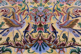 Gold Isfahan Authentic Persian Hand Knotted Wool & Silk Area Rug - 4' 11" X 7' 9" - Golden Nile