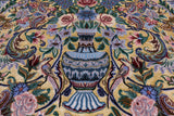 Gold Isfahan Authentic Persian Hand Knotted Wool & Silk Area Rug - 4' 11" X 7' 9" - Golden Nile
