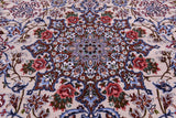 Isfahan Authentic Persian Hand Knotted Wool & Silk Area Rug - 5' 1" X 8' 0" - Golden Nile