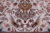 Ivory Isfahan Authentic Persian Hand Knotted Wool & Silk Area Rug - 5' 1" X 7' 11" - Golden Nile