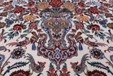 Ivory Isfahan Authentic Persian Hand Knotted Wool & Silk Area Rug - 5' 3" X 7' 10" - Golden Nile