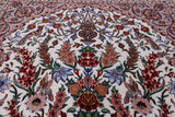 Ivory Isfahan Authentic Persian Hand Knotted Wool & Silk Area Rug - 5' 3" X 7' 10" - Golden Nile