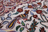 Ivory Isfahan Authentic Persian Hand Knotted Wool & Silk Area Rug - 5' 3" X 7' 10" - Golden Nile