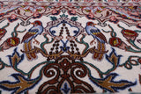 Ivory Isfahan Authentic Persian Hand Knotted Wool & Silk Area Rug - 5' 3" X 7' 10" - Golden Nile