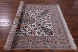 Ivory Isfahan Authentic Persian Hand Knotted Wool & Silk Area Rug - 5' 3" X 7' 10" - Golden Nile