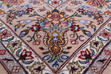 Ivory Isfahan Authentic Persian Hand Knotted Wool & Silk Area Rug - 5' 3" X 7' 10" - Golden Nile