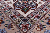 Ivory Isfahan Authentic Persian Hand Knotted Wool & Silk Area Rug - 5' 3" X 7' 10" - Golden Nile