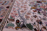 Ivory Isfahan Authentic Persian Hand Knotted Wool & Silk Area Rug - 5' 2" X 7' 11" - Golden Nile