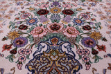 Ivory Isfahan Authentic Persian Hand Knotted Wool & Silk Area Rug - 5' 2" X 7' 11" - Golden Nile