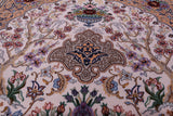 Ivory Isfahan Authentic Persian Hand Knotted Wool & Silk Area Rug - 5' 2" X 7' 11" - Golden Nile