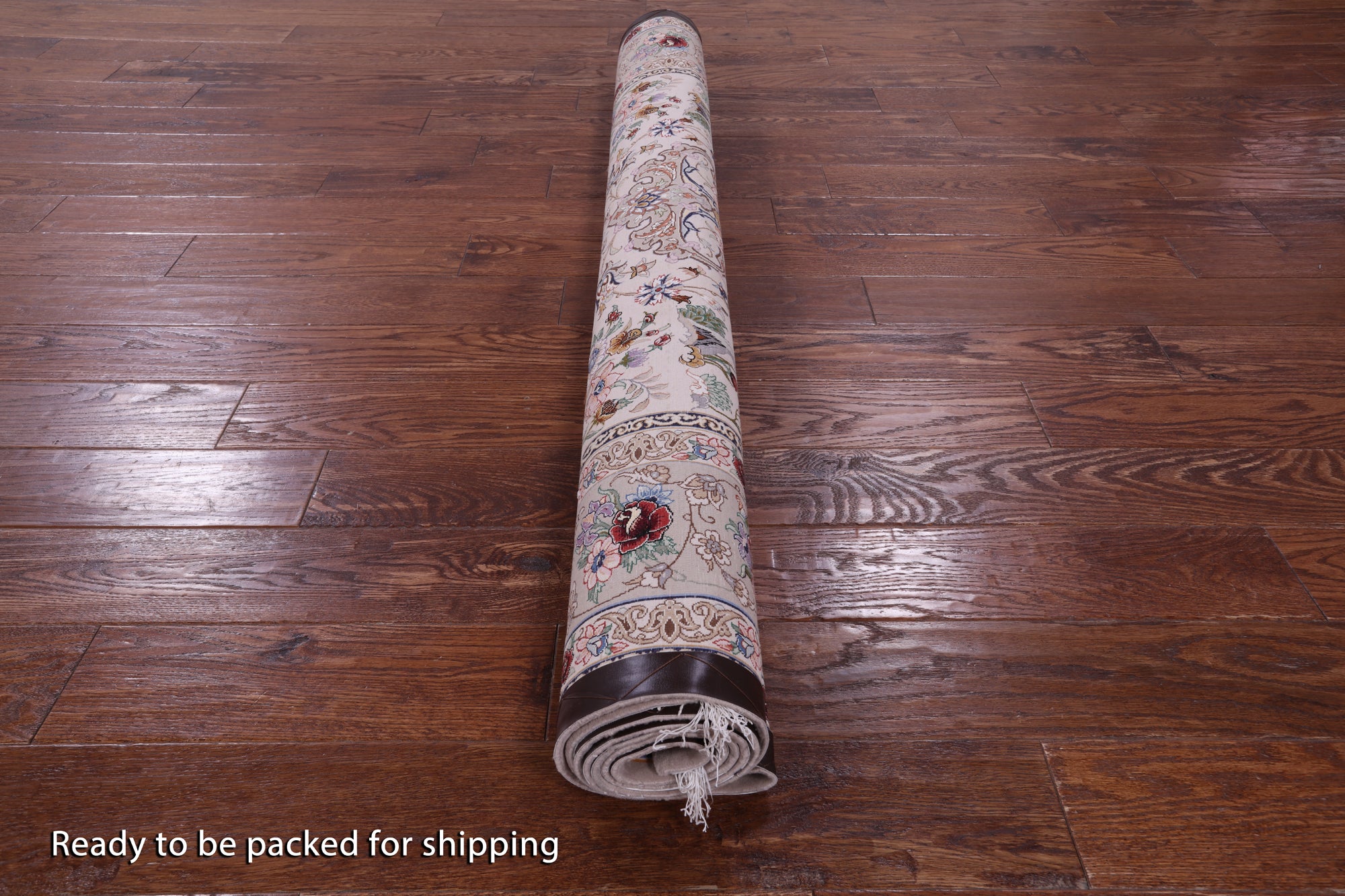Ivory Isfahan Authentic Persian Hand Knotted Wool & Silk Area Rug - 5' 2" X 7' 11" - Golden Nile
