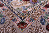 Ivory Isfahan Authentic Persian Hand Knotted Wool & Silk Area Rug - 5' 2" X 7' 11" - Golden Nile