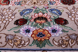 Ivory Isfahan Authentic Persian Hand Knotted Wool & Silk Area Rug - 5' 2" X 7' 11" - Golden Nile