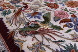Ivory Isfahan Authentic Persian Hand Knotted Wool & Silk Area Rug - 5' 1" X 7' 7" - Golden Nile