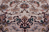 Ivory Isfahan Authentic Persian Hand Knotted Wool & Silk Area Rug - 5' 3" X 7' 8" - Golden Nile