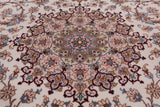 Ivory Isfahan Authentic Persian Hand Knotted Wool & Silk Area Rug - 5' 3" X 7' 8" - Golden Nile