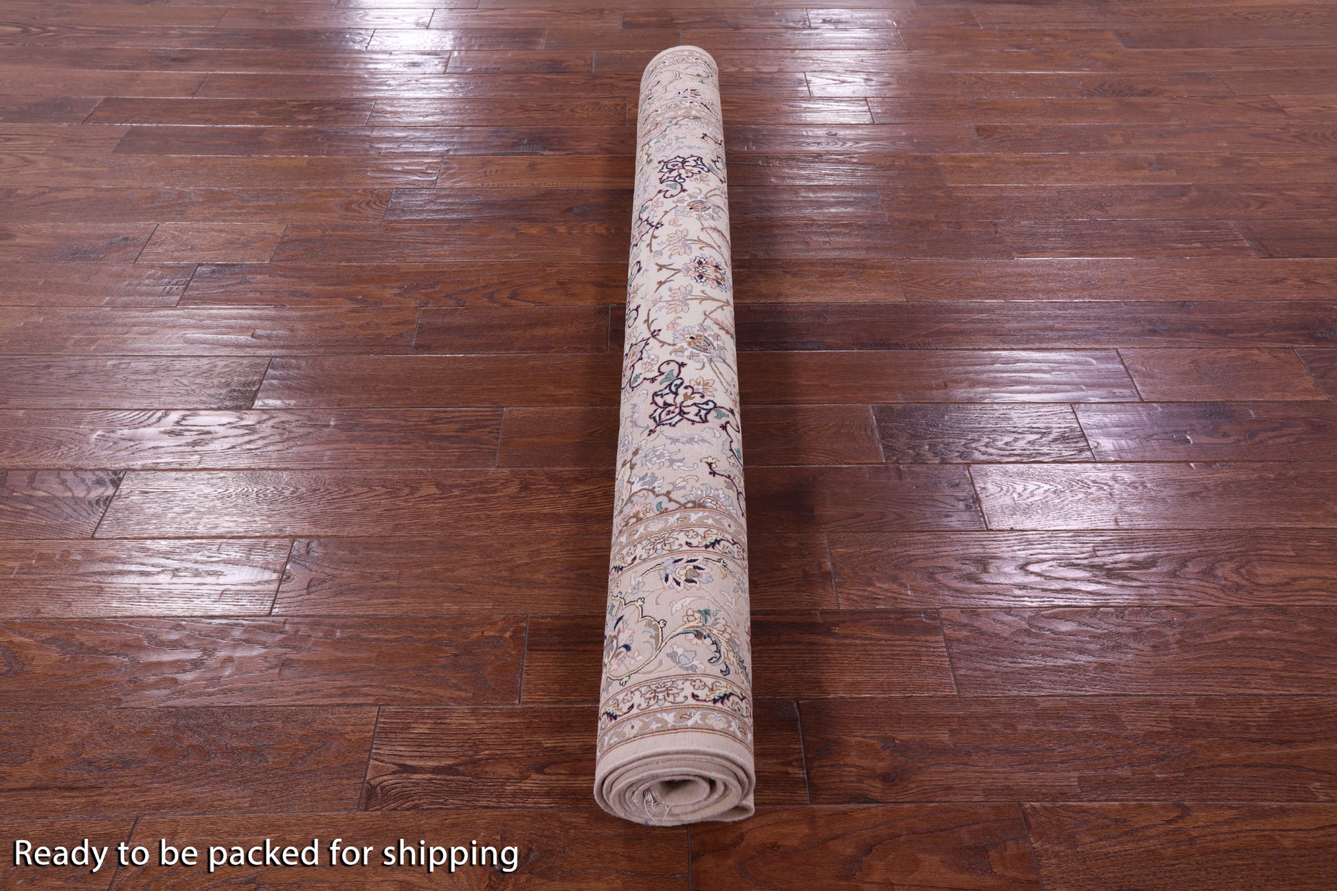 Ivory Isfahan Authentic Persian Hand Knotted Wool & Silk Area Rug - 5' 3" X 7' 8" - Golden Nile