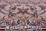 Ivory Isfahan Authentic Persian Hand Knotted Wool & Silk Area Rug - 5' 1" X 7' 9" - Golden Nile