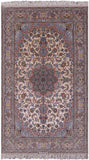 Isfahan Authentic Persian Hand Knotted Wool & Silk Area Rug - 4' 11" X 8' 2" - Golden Nile