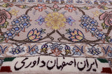 Isfahan Authentic Persian Hand Knotted Wool & Silk Area Rug - 4' 11" X 8' 2" - Golden Nile