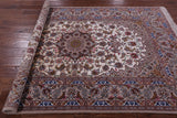 Ivory Isfahan Authentic Persian Hand Knotted Wool & Silk Area Rug - 5' 2" X 7' 8" - Golden Nile