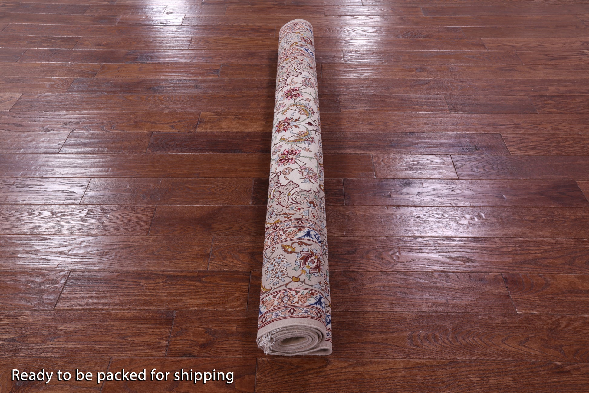 Ivory Isfahan Authentic Persian Hand Knotted Wool & Silk Area Rug - 5' 2" X 7' 8" - Golden Nile