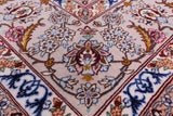 Ivory Isfahan Authentic Persian Hand Knotted Wool & Silk Area Rug - 5' 2" X 7' 8" - Golden Nile