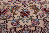 Ivory Isfahan Authentic Persian Hand Knotted Wool & Silk Area Rug - 5' 2" X 7' 8" - Golden Nile