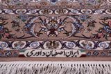 Ivory Isfahan Authentic Persian Hand Knotted Wool & Silk Area Rug - 5' 3" X 7' 9" - Golden Nile