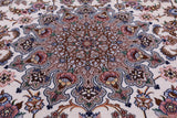Ivory Isfahan Authentic Persian Hand Knotted Wool & Silk Area Rug - 5' 3" X 7' 9" - Golden Nile