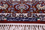 Ivory Handmade Authentic Signed Isfahan Wool & Silk Persian Rug - 5' 3" X 7' 10" - Golden Nile