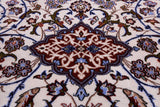 Ivory Handmade Authentic Signed Isfahan Wool & Silk Persian Rug - 5' 3" X 7' 10" - Golden Nile