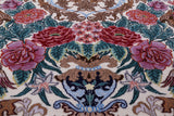 Ivory Isfahan Authentic Persian Hand Knotted Wool & Silk Area Rug - 5' 1" X 7' 4" - Golden Nile