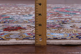 Ivory Isfahan Authentic Persian Hand Knotted Wool & Silk Area Rug - 5' 1" X 7' 4" - Golden Nile