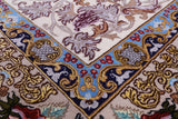 Ivory Isfahan Authentic Persian Hand Knotted Wool & Silk Area Rug - 5' 1" X 7' 4" - Golden Nile
