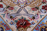 Ivory Isfahan Authentic Persian Hand Knotted Wool & Silk Area Rug - 5' 1" X 7' 4" - Golden Nile