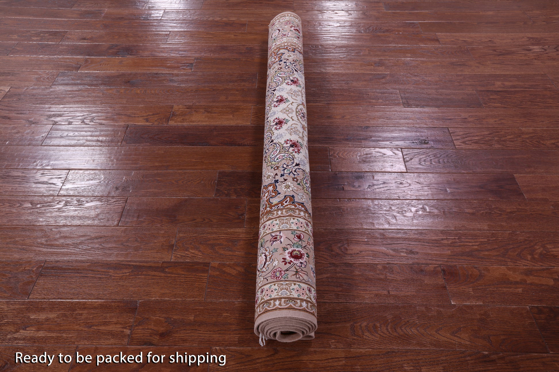 Ivory Isfahan Authentic Persian Hand Knotted Wool & Silk Area Rug - 5' 2" X 7' 9" - Golden Nile