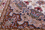 Ivory Isfahan Authentic Persian Hand Knotted Wool & Silk Area Rug - 5' 2" X 7' 9" - Golden Nile