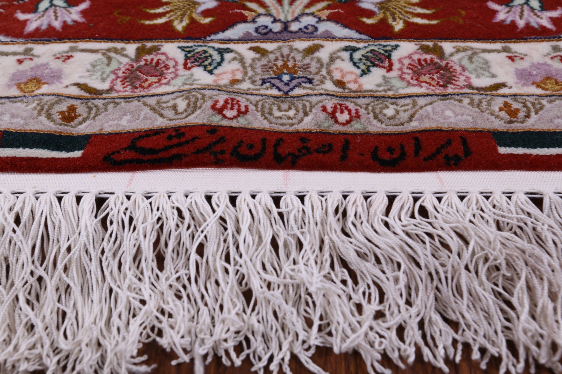 Ivory Isfahan Authentic Persian Hand Knotted Wool & Silk Area Rug - 5' 1" X 7' 9" - Golden Nile