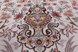 Ivory Isfahan Authentic Persian Hand Knotted Wool & Silk Area Rug - 5' 1" X 7' 9" - Golden Nile