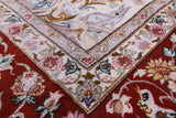 Ivory Isfahan Authentic Persian Hand Knotted Wool & Silk Area Rug - 5' 1" X 7' 9" - Golden Nile