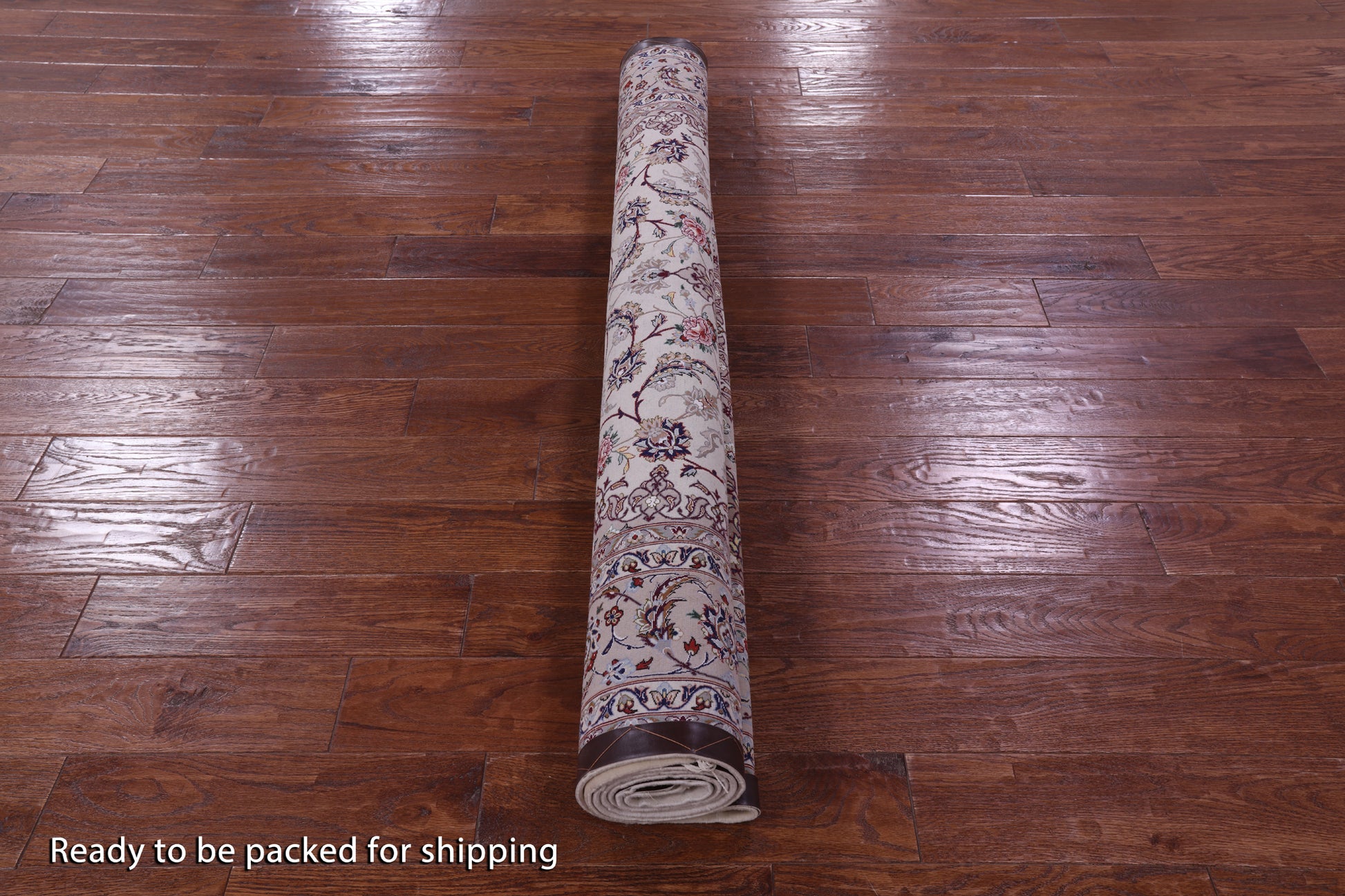 Ivory Isfahan Authentic Persian Hand Knotted Wool & Silk Area Rug - 5' 2" X 7' 9" - Golden Nile